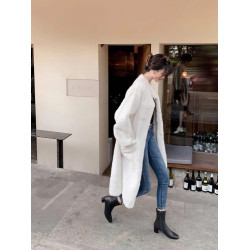 2025冬季加絨短靴女粗跟高跟瘦瘦靴子方頭加厚棉鞋顯瘦雪地靴白色