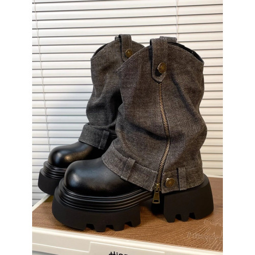 【小依家】厚底增高短筒褲琯靴女復古馬丁靴2026春新款西部牛仔靴