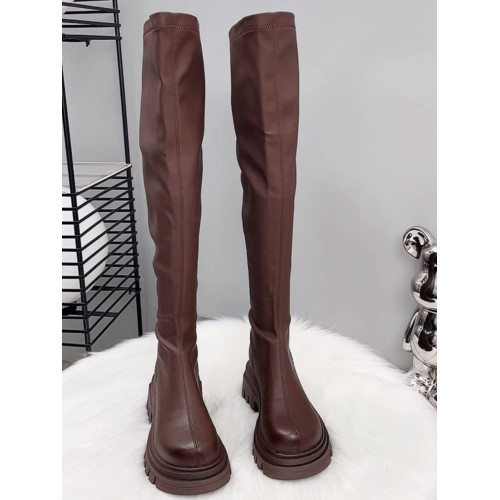 過膝長筒靴女2025新款靴子厚底騎士靴秋冬加絨彈力靴瘦瘦靴長靴