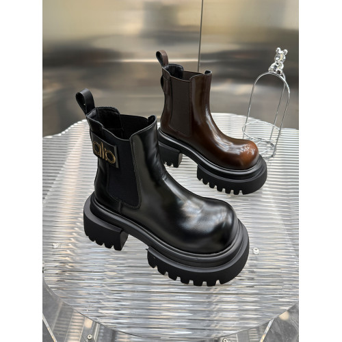 2026秋冬季新款厚底真皮百搭復古英倫風菸筒靴女洋氣小短靴子女鞋