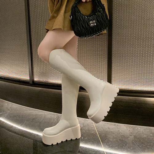 9cm厚底騎士長筒靴女加絨2025冬新款不過膝長靴菸筒靴顯瘦馬丁靴 9cm厚底騎士長筒靴女加絨2025冬新款不過膝長靴菸筒靴顯瘦馬丁靴