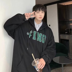 加絨加厚300斤拉鍊開衫男衛衣連帽衫加肥加大碼寬鬆休閒秋冬外套