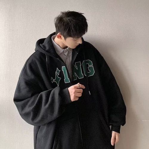 加絨加厚300斤拉鍊開衫男衛衣連帽衫加肥加大碼寬鬆休閒秋冬外套 加絨加厚300斤拉鍊開衫男衛衣連帽衫加肥加大碼寬鬆休閒秋冬外套