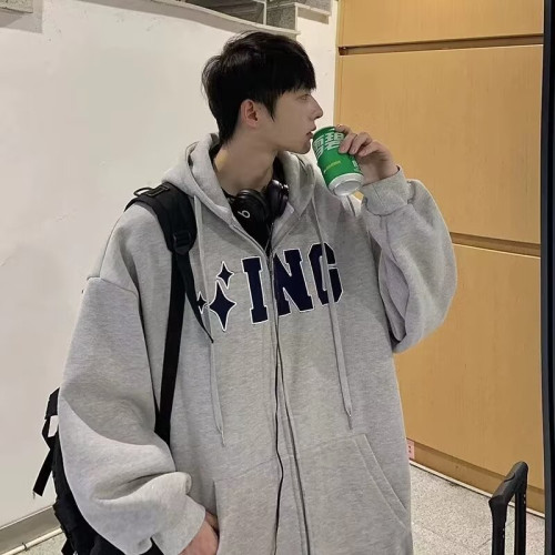 加絨加厚300斤拉鍊開衫男衛衣連帽衫加肥加大碼寬鬆休閒秋冬外套 加絨加厚300斤拉鍊開衫男衛衣連帽衫加肥加大碼寬鬆休閒秋冬外套