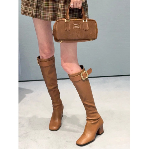 張元英同款粗跟不過膝長靴女後拉鍊長筒瘦瘦靴方頭皮帶釦騎士靴