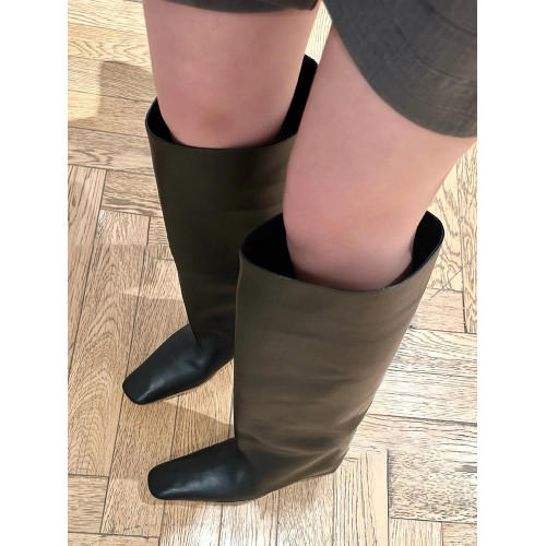 牛皮~英倫風小方頭菸筒褲琯靴女2024新款時尚個性內增騎士長筒靴 牛皮~英倫風小方頭菸筒褲琯靴女2024新款時尚個性內增騎士長筒靴