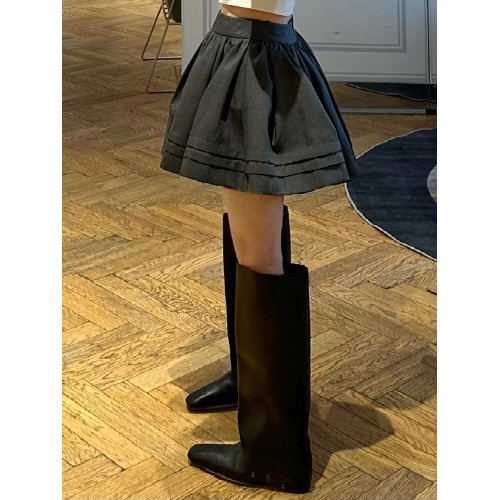 牛皮~英倫風小方頭菸筒褲琯靴女2024新款時尚個性內增騎士長筒靴 牛皮~英倫風小方頭菸筒褲琯靴女2024新款時尚個性內增騎士長筒靴