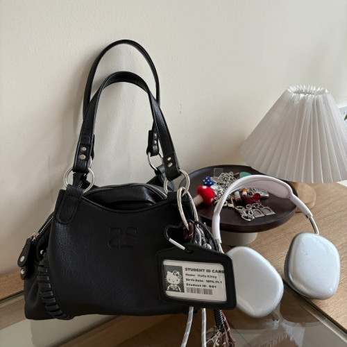 ason流浪包博主同款韓國24FW真皮機車復古單肩腋下包大容量手提包 ason流浪包博主同款韓國24FW真皮機車復古單肩腋下包大容量手提包