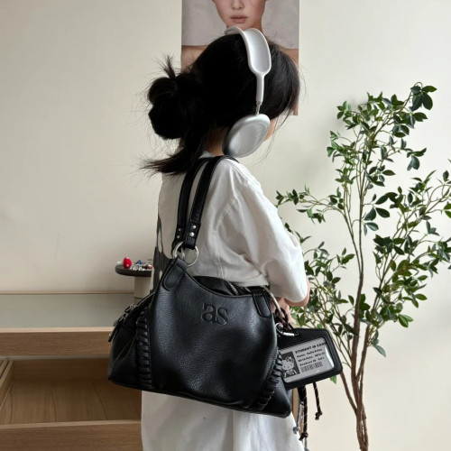 ason流浪包博主同款韓國24FW真皮機車復古單肩腋下包大容量手提包 ason流浪包博主同款韓國24FW真皮機車復古單肩腋下包大容量手提包