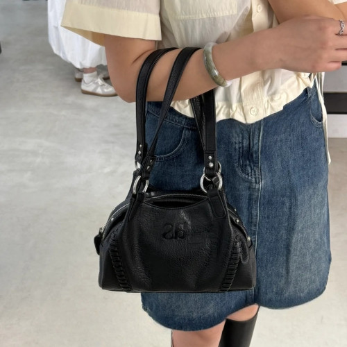 ason流浪包博主同款韓國24FW真皮機車復古單肩腋下包大容量手提包 ason流浪包博主同款韓國24FW真皮機車復古單肩腋下包大容量手提包