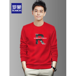 羅矇休閒衛衣男士2026新款加絨無帽外套秋冬款潮流長袖打底衫上衣