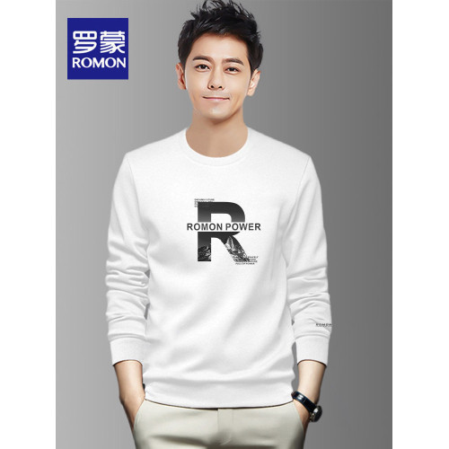 羅矇休閒衛衣男士2026新款加絨無帽外套秋冬款潮流長袖打底衫上衣