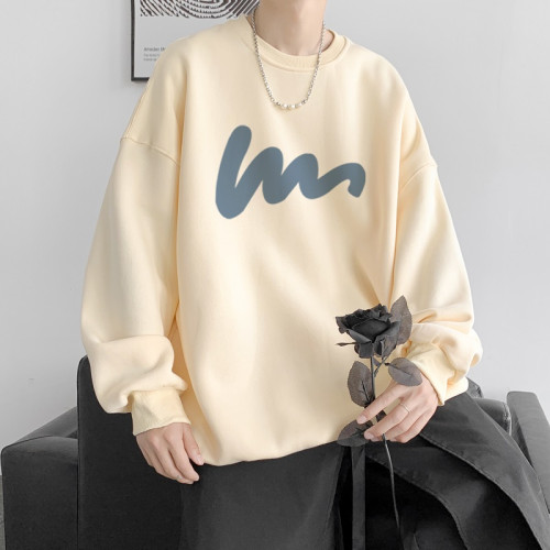 600G重磅粉色印花圓領衛衣男春季加絨長袖T恤落肩打底衫外套潮流 600G重磅粉色印花圓領衛衣男春季加絨長袖T恤落肩打底衫外套潮流