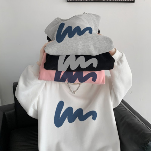 600G重磅粉色印花圓領衛衣男春季加絨長袖T恤落肩打底衫外套潮流 600G重磅粉色印花圓領衛衣男春季加絨長袖T恤落肩打底衫外套潮流