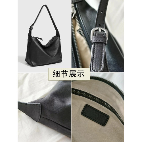 植鞣牛皮極簡hobo包包單肩大容量真皮斜背黑色百搭腋下松弛感女包 植鞣牛皮極簡hobo包包單肩大容量真皮斜背黑色百搭腋下松弛感女包