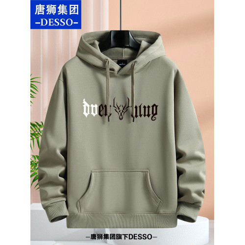 唐獅集團DESSO春秋冬重磅棉連帽衛衣男加絨寬鬆休閒百搭潮牌帽衫