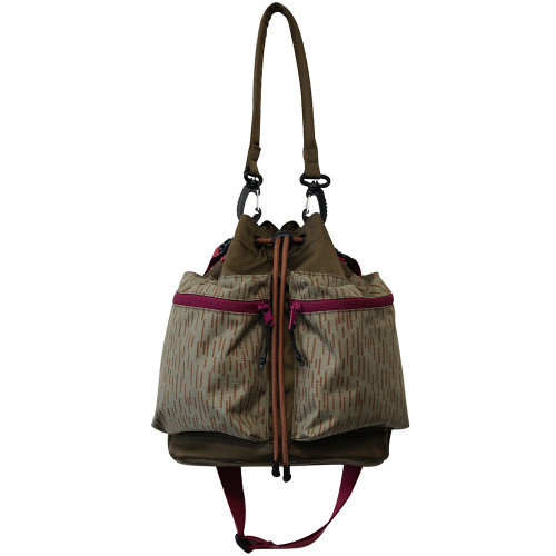 housedesign原創2026新款露營拼接斜後後背包多口袋工裝輕便水桶包女