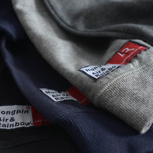 純棉圓領衛衣男寬鬆日系休閒潮流套頭百搭無帽純色長袖外套春秋季