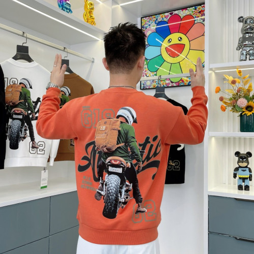 2025新款春秋季純棉衛衣男潮流圓領印花套頭體恤百搭休閒長袖上衣