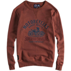 香港潮牌趣味復古機車硬漢印花圓領衛衣男 重磅高克重厚加絨青年