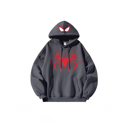 美式復古連帽衛衣男女情侶秋冬款hiphop蜘蛛人寬鬆休閒加絨外套潮