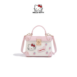 HelloKitty凱蒂貓盒子包撞色刺綉手提包包女時尚少女風單肩斜後後背包
