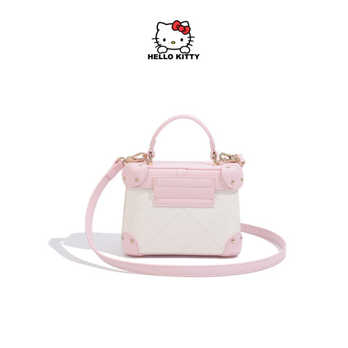 HelloKitty凱蒂貓盒子包撞色刺綉手提包包女時尚少女風單肩斜後後背包