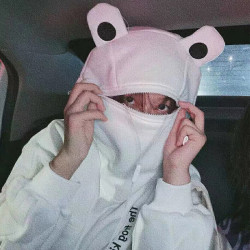 卡通青蛙頭加絨加厚連帽衛衣女男秋冬沙雕學生班服炸街上衣情侶潮