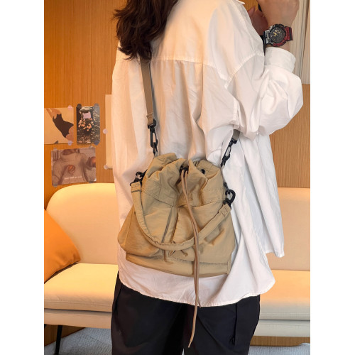 MY高品質多口袋輕便水桶包帆布包防水牛津布手提錦囊包單肩斜後後背包