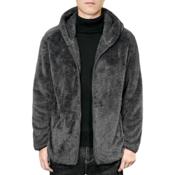 羊羔絨男大碼棉衣 加肥加大男士冬裝服 潮男連帽衫衛衣青年外套