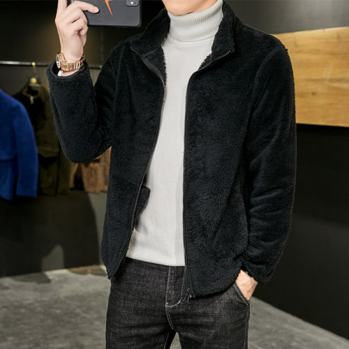 羊羔絨男大碼棉衣 加肥加大男士冬裝服 潮男連帽衫衛衣青年外套