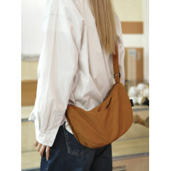 sobag日系休閒輕便單肩斜背帆布包女防水通勤純色百搭尼龍餃子包