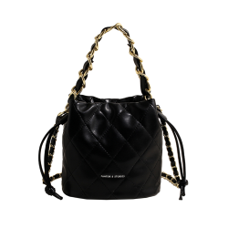 小衆時尚小香風包包女士新款2025秋冬高級感菱格水桶包百搭斜後後背包