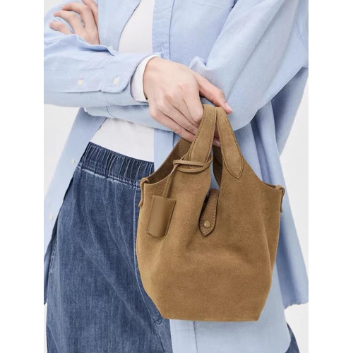 小衆設計高級感水桶包2026復古磨砂麂皮手提包通勤上班菜籃子包 小衆設計高級感水桶包2026復古磨砂麂皮手提包通勤上班菜籃子包