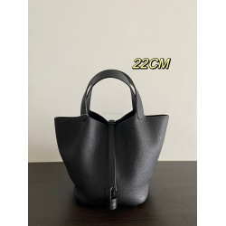 菜籃子 全黑so black 真皮頭層togo荔枝紋牛皮百搭手提水桶包包女