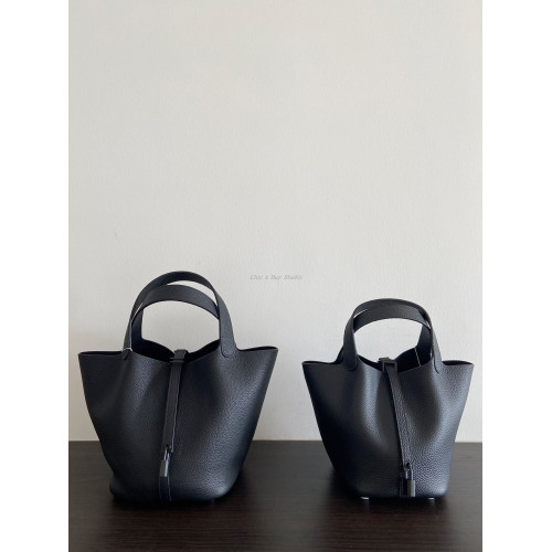 菜籃子 全黑so black 真皮頭層togo荔枝紋牛皮百搭手提水桶包包女 菜籃子 全黑so black 真皮頭層togo荔枝紋牛皮百搭手提水桶包包女