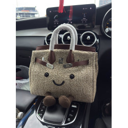 原創大容量2025新款鉑金包小精靈時尚單肩斜後後背包通勤可攜式手提包