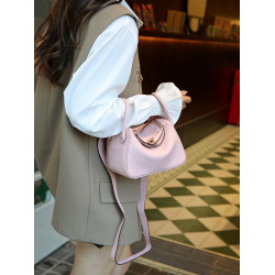 2025新款頭層牛皮女包琳迪包mini真皮單肩斜背小包包小雞黃枕頭包