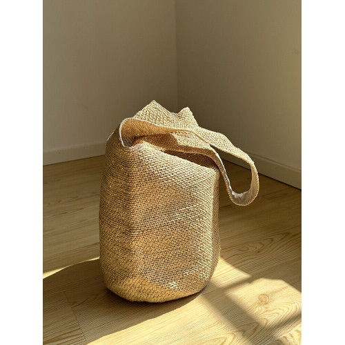 法式拉菲草草編包女夏時尚百搭大容量單肩腋下托特海邊度假沙灘女