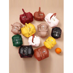 小衆設計真皮手拎包雲吞包復古新中式手提包牛皮褶皺雲朵包餃子包