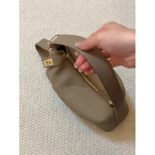 大象灰真皮hobo包包女2026新款輕奢小衆高級感通勤手提單肩腋下包