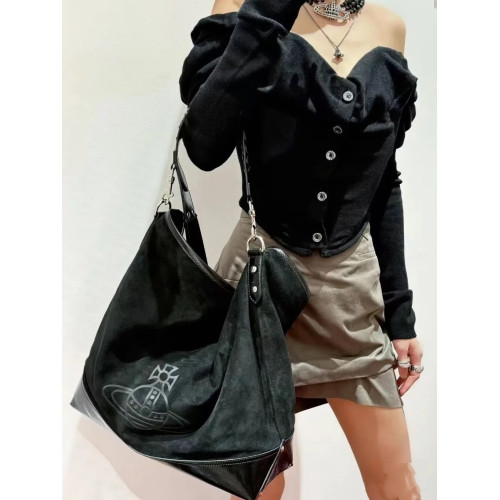 小衆中古包hobo流浪包復古麂皮絨托特包女大容量通勤休閒單肩包女