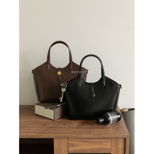 摩西奶奶復古菜籃子托特包通勤斜背牛皮極簡包2026年新款菜籃子包