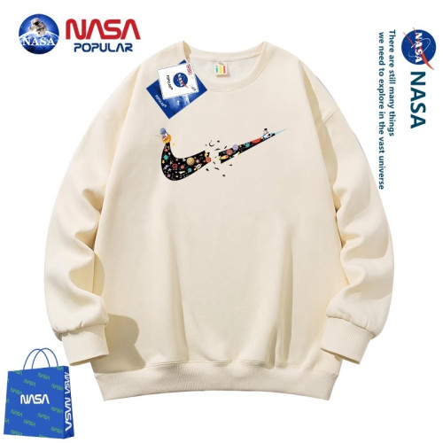 nasa官方旗艦美式潮牌無帽衛衣男士春秋冬季重磅寬鬆圓領外套男生