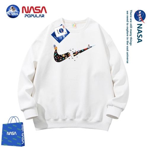 nasa官方旗艦美式潮牌無帽衛衣男士春秋冬季重磅寬鬆圓領外套男生