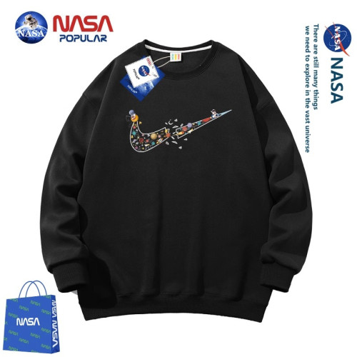 nasa官方旗艦美式潮牌無帽衛衣男士春秋冬季重磅寬鬆圓領外套男生