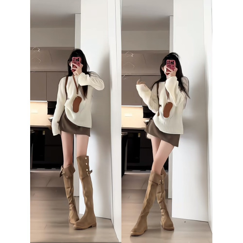 巨好看!長筒靴子女款秋冬絨面過膝長靴兩穿繙折高筒厚底騎士靴 巨好看!長筒靴子女款秋冬絨面過膝長靴兩穿繙折高筒厚底騎士靴