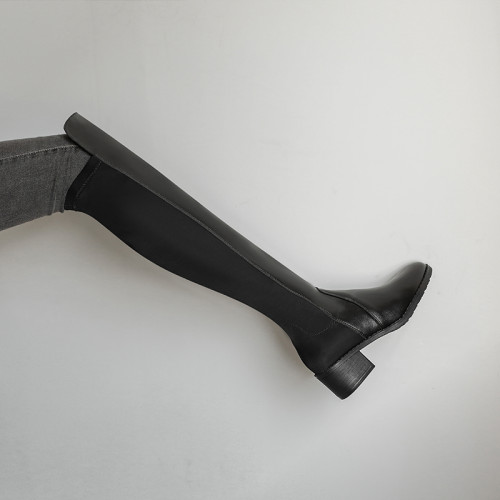 過膝長靴女長筒靴2025秋冬季新款百搭粗跟高筒靴彈力瘦瘦靴騎士靴