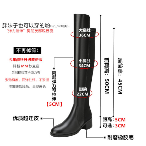 過膝長靴女長筒靴2025秋冬季新款百搭粗跟高筒靴彈力瘦瘦靴騎士靴