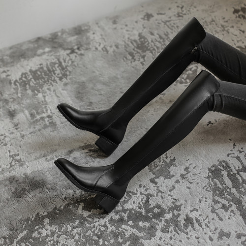 過膝長靴女長筒靴2025秋冬季新款百搭粗跟高筒靴彈力瘦瘦靴騎士靴